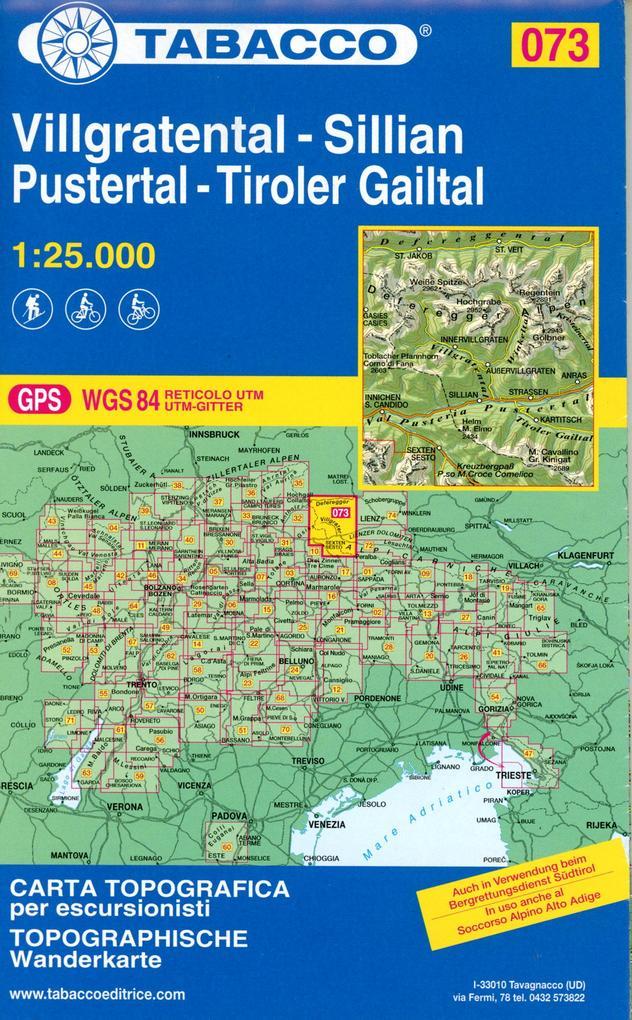 Wanderkarte 73 Villgratental-Sillian- Pustertal-Tiroler Gailtal 1:25 000