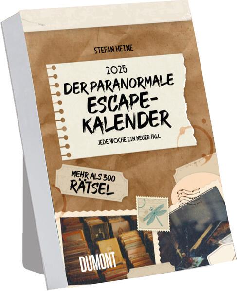 DUMONT - Stefan Heine: Der paranormale Escape-Kalender 2025 Abreißkalender, 14,8x21cm, Rätselkalender mit vielen Aufgaben und gehemnisvollen Geschichten, bester Denksport, zum Aufstellen und Aufhängen