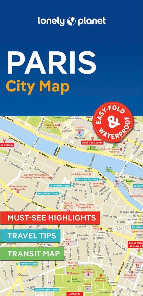 Lonely Planet Paris City Map