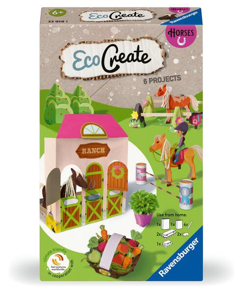 Ravensburger EcoCreate 23919 - Pferde - DIY Bastelset für Kinder ab 6 Jahren