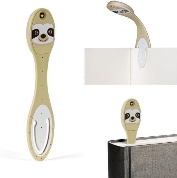Flexilight Leselicht (Faultier) | 2 in 1 Leselampe & Lesezeichen | LED Leselicht | Geschenk für Leser, Buchliebhaber | Deutsche Ausgabe
