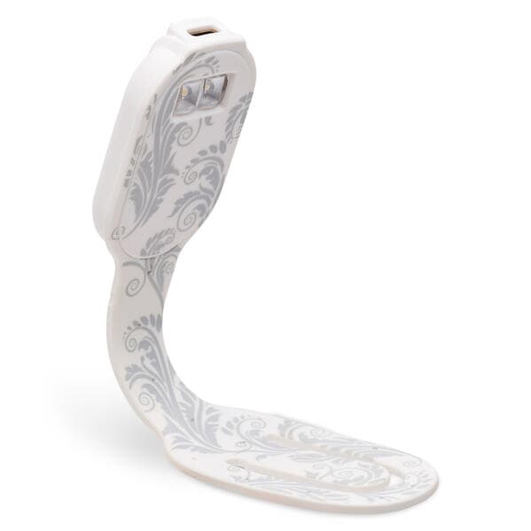 Flexilight RC (White Flowers) - wiederaufladbares Leselicht - 2 in 1 Leselampe & Lesezeichen - LED Leselicht - Geschenk für Leser, Buchliebhaber - Deutsche Ausgabe