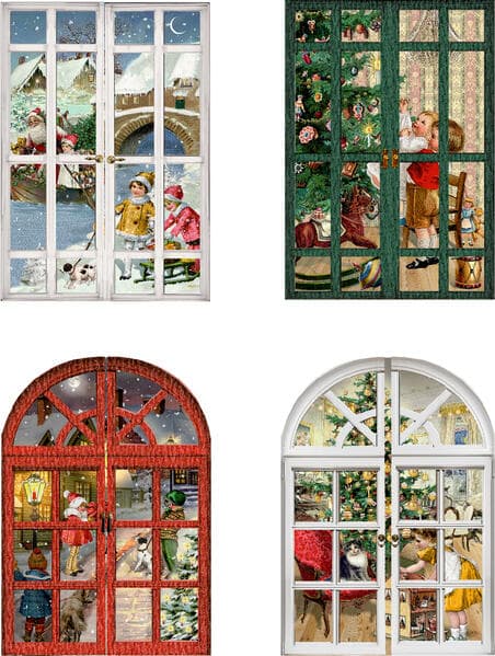 Mini-Adventskalender - Nostalgische Adventsfenster