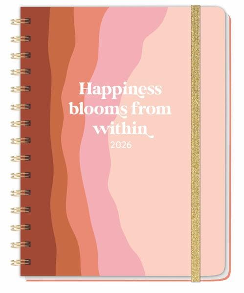 Happiness blooms from within Spiral-Kalenderbuch A5 2026
