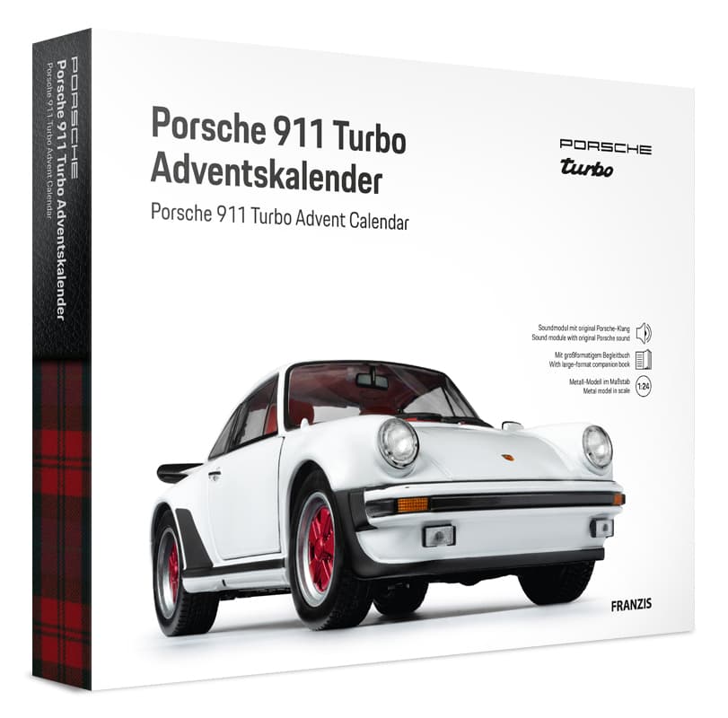 FRANZIS 67322 - Porsche 911 Turbo Adventskalender - Maßstab 1:24 in Grand-Prix-Weiß