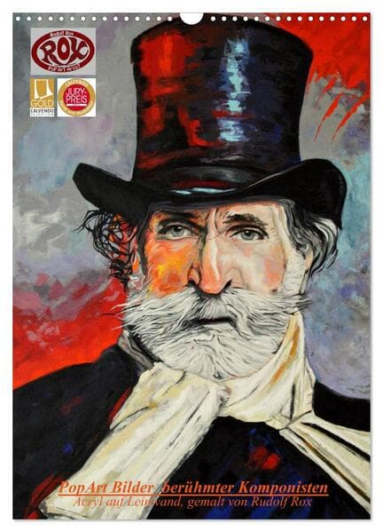 PopArt Bilder berühmter Komponisten (Wandkalender 2026 DIN A3 hoch), CALVENDO Monatskalender