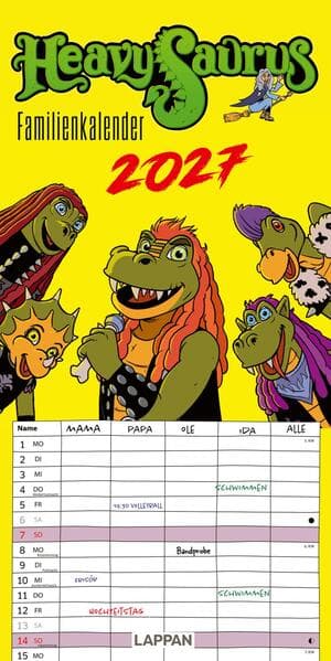 HeavySaurus Familienkalender 2027