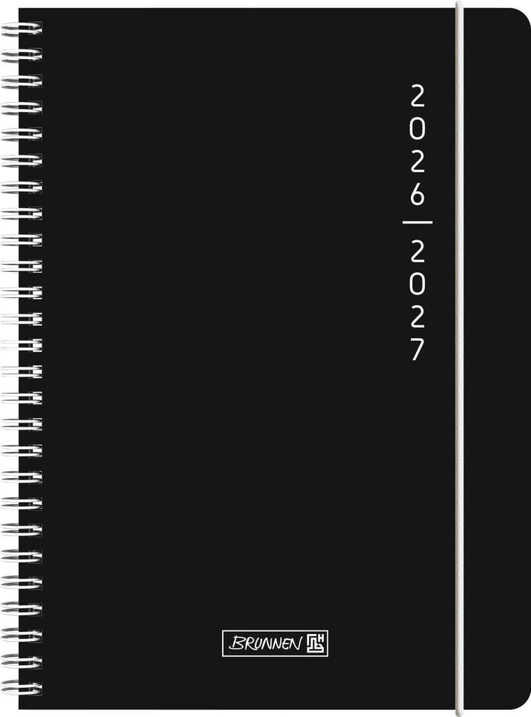 Schülerkalender 2026/2027 "Plain Black" | A5, Kunststoff