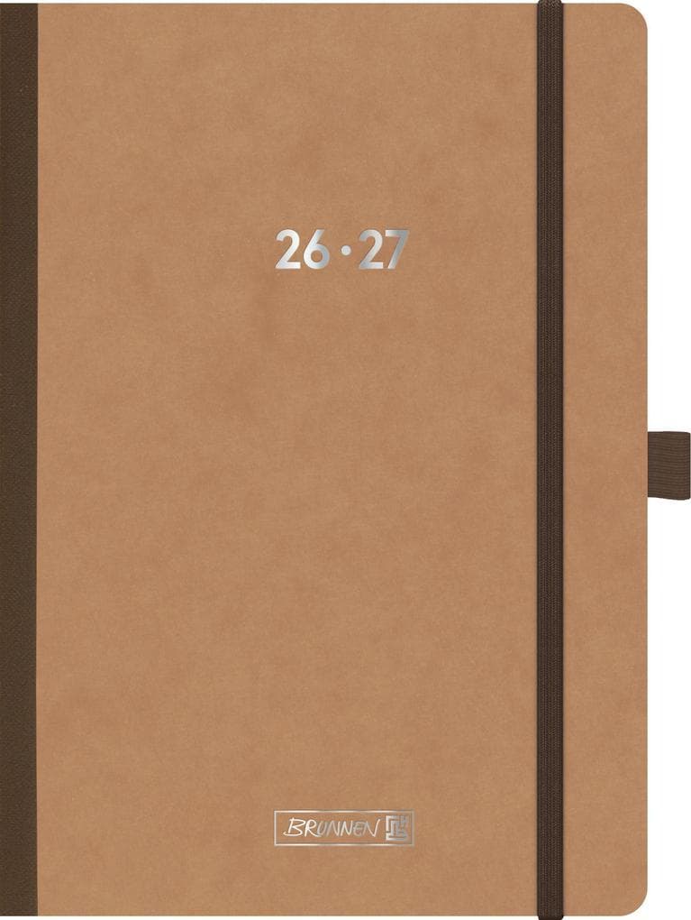 Schülerkalender 2026/2027 "Pressspan braun" FACT!plus | A5, Karton