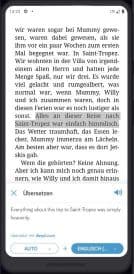 tolino app mit Übersetzungsfunktion mit DeepL-Technologie
